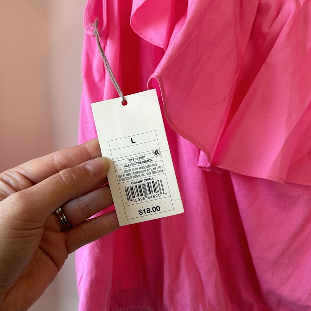 Pink Top One Shoulder w/ Ruffles - Picture 4 of 5